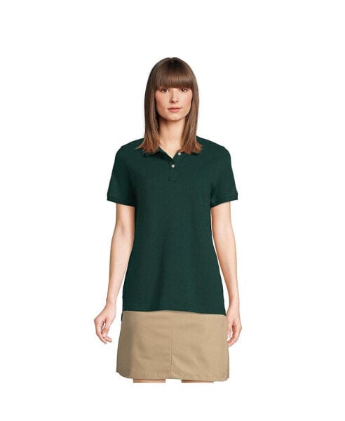 Women's School Uniform Short Sleeve Mesh Polo Shirt