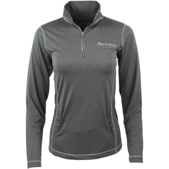 SHOEBACCA Coverstitch Heather Layering Pullover Womens Grey Casual Athletic Oute