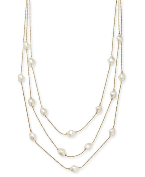 Gold-Tone Imitation Pearl Multi-Row Necklace, 20" + 2" extender, Created for Macy's