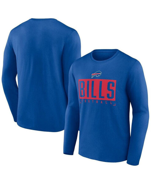 Men's Royal Buffalo Bills Stack The Box Long Sleeve T-shirt