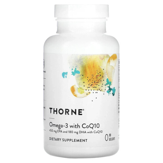 Thorne, Омега-3 с коэнзимом Q10, 90 желатиновых капсул