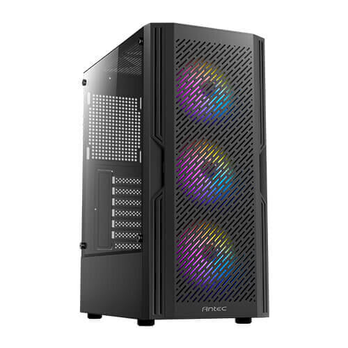 Antec AX20 - Midi Tower - PC - Black - ATX - ITX - micro ATX - Plastic - Steel - Tempered glass - 15.5 cm