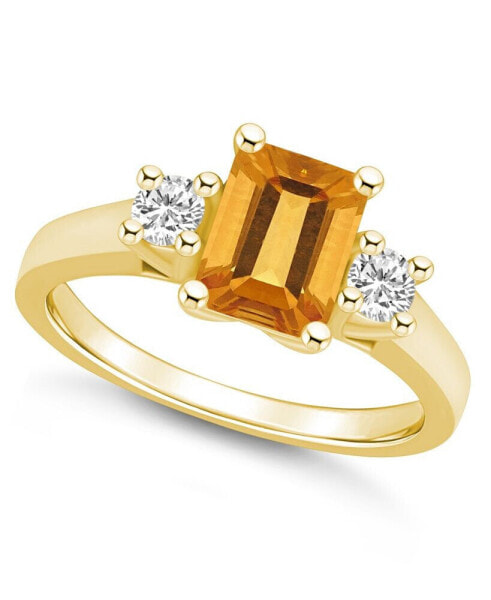 Citrine and Diamond Ring (1-5/8 ct.t.w and 1/4 ct.t.w) 14K Yellow Gold