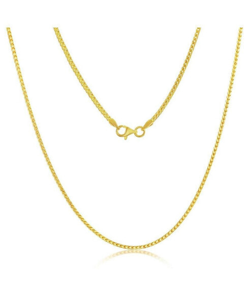 Franco Chain 1.5mm Sterling Silver or Gold Plated Over Sterling Silver 20" Necklace