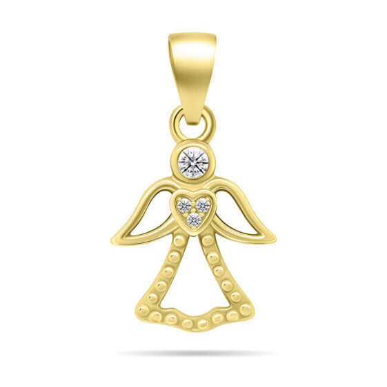 Beautiful gold-plated pendant with zircons Angel PT121Y