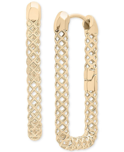 Lattice Rectangular Hoop Earrings in Gold Vermeil, Created for Macy's