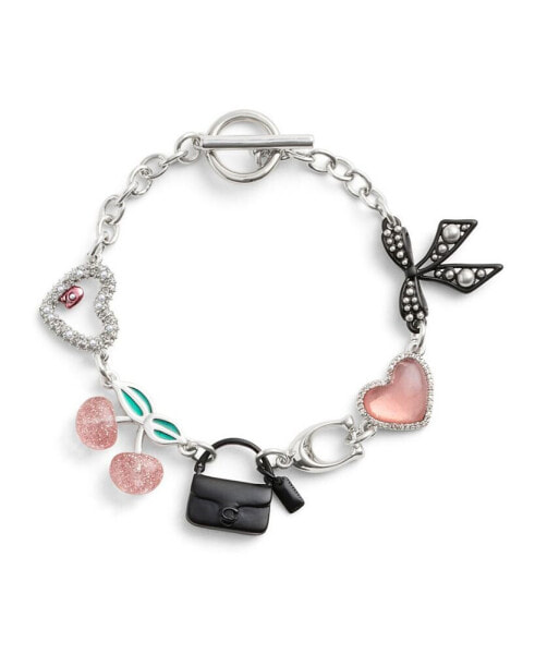 Faux Stone Signature Bowtique Charm Bracelet