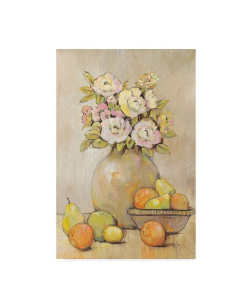 Tim Otoole Still Life Study Flowers and Fruit II Canvas Art - 15" x 20"