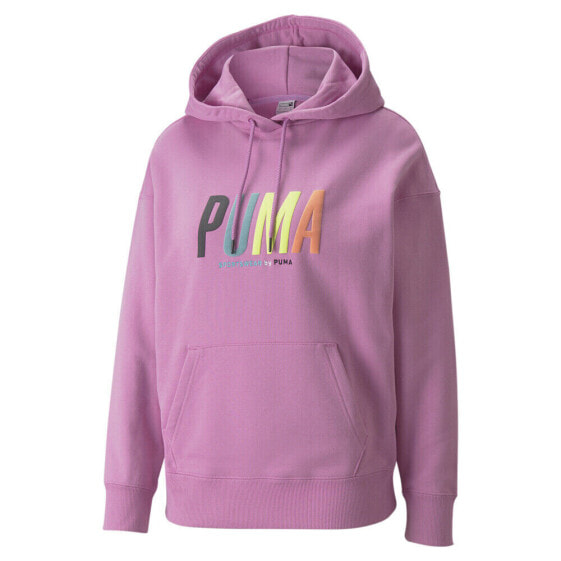 Puma Swxp Logo Pullover Hoodie Womens Pink Casual Outerwear 53601515