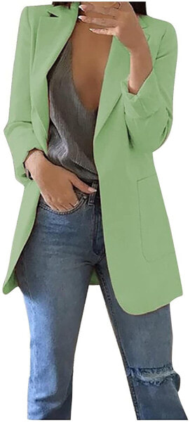 YunYoud Summer Jacket Blazer Women's Jersey Women's Plain Blazer Short Coat Suits Long Elegant Long Sleeve Blazer Slim Fit Spring Lapels Business Office Sweat Blazer Women's Blazer Cardigan Summer Jacket