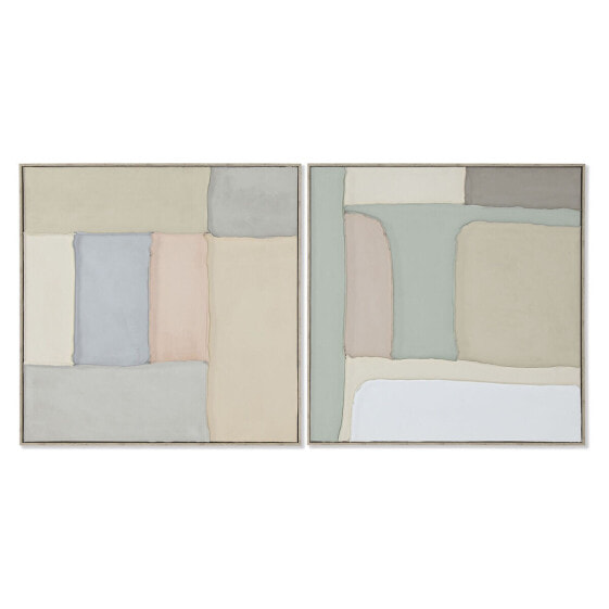 Painting Home ESPRIT Green Beige Abstract Urban 92 x 3,8 x 92 cm (2 Units)