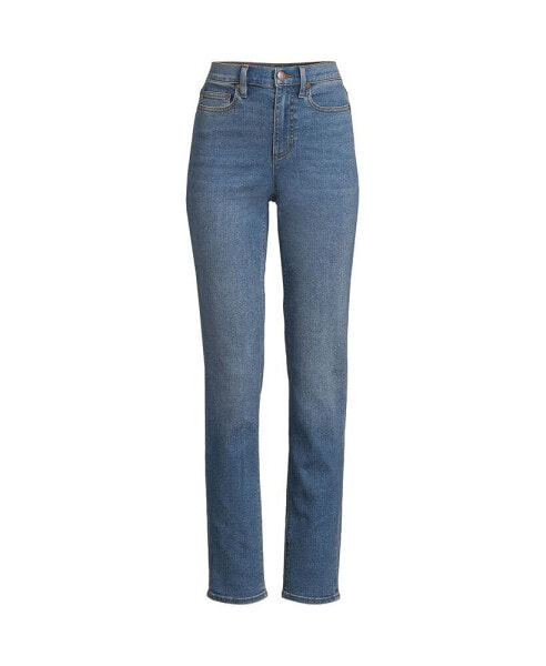 Petite Recover High Rise Straight Leg Blue Jeans