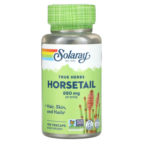 Solaray, True Herbs, хвощ, 440 мг, 100 растительных капсул