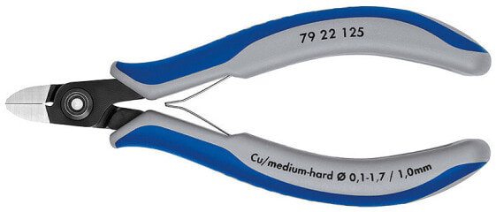 KNIPEX 79 22 125 - Diagonal pliers - Chromium-vanadium steel - Plastic - Blue - Grey - 125 mm - 60 g