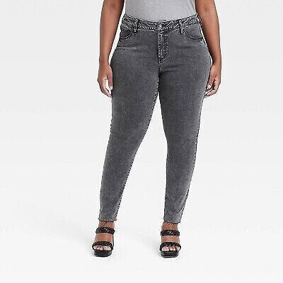 Women's Mid-Rise Skinny Jeans - Ava & Viv Charcoal Gray 24