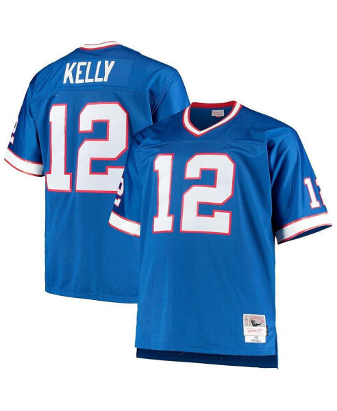 Men's Jim Kelly Royal Buffalo Bills Big and Tall 1990 Retired Player Replica Jersey