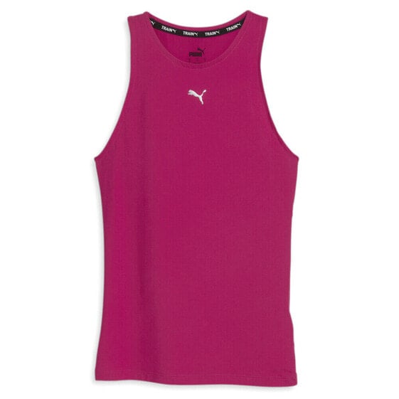 Puma High Crew Neck Athletic Tank Top Womens Pink Casual Athletic 52432924