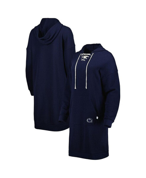 Платье Touch женское Navy Penn State Nittany Lions Lace-Up V-Neck Hoodie Dress