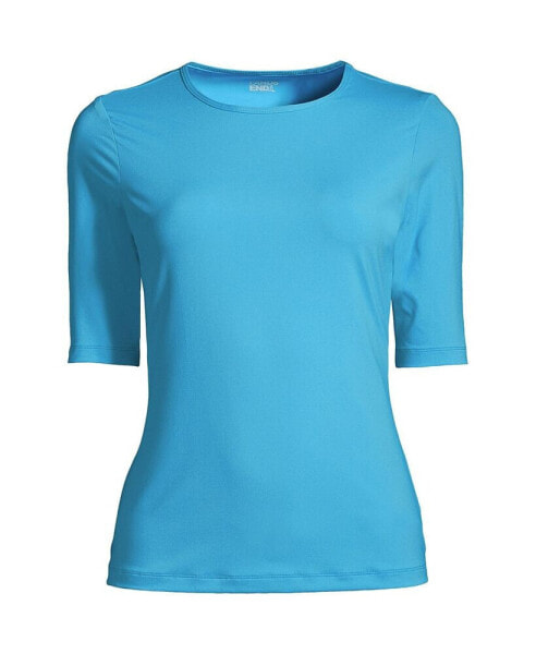 Women's Long Crew Neck Rash Guard UPF 50 Swim Tee