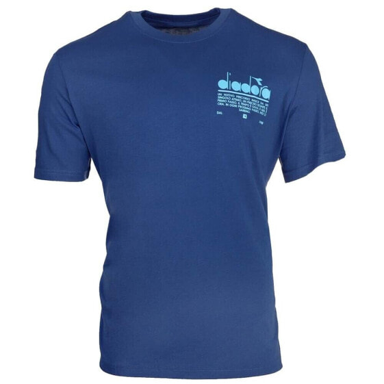 Diadora Manifesto Logo Crew Neck Short Sleeve T-Shirt Mens Blue Casual Tops 1782