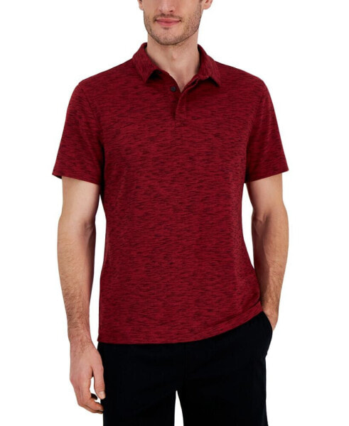 Alfatech Short Sleeve Marled Polo Shirt, Created for Macy's