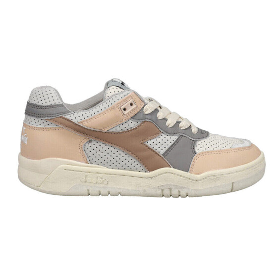 Кроссовки Diadora B.560 Apulia Used Italia серые, розовые текстильные мужские в стиле casual