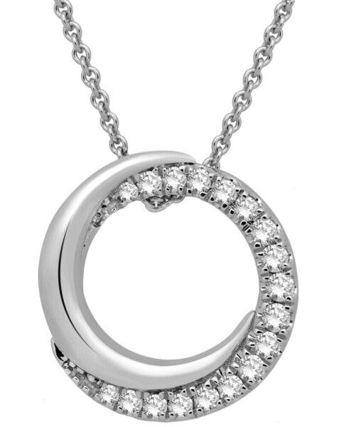 Macy's diamond Circle Pendant Necklace (1/4 ct. t.w.) in Sterling Silver, 16" + 2" extender