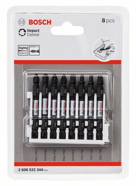 Bosch Impact Control Schrauberbit-Set, 8-teilig