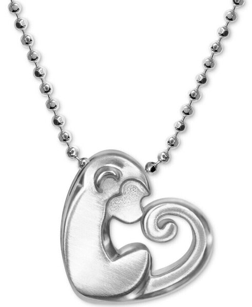 Little Activist Love Monkey Charm 16" Pendant Necklace in Sterling Silver