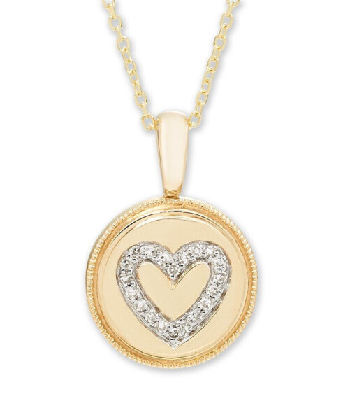 Diamond (1/16 ct. t.w.) Heart Pendant in 14k Yellow or Rose Gold