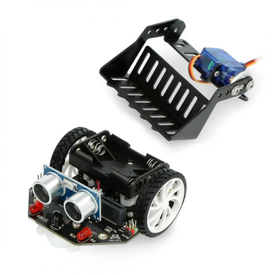 Робот-платформа DFRobot micro:Maqueen с фронтальным погрузчиком для micro:bit