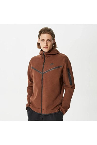 Спортивная куртка Nike Sportswear Tech Fleece Hoodie Full-Zip Wildrunner Erkek Kahverengi Sweatshirt CU4489-259