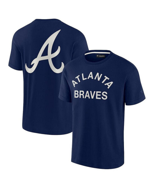 Men's and Women's Navy Atlanta Braves Super Soft Short Sleeve T-shirt