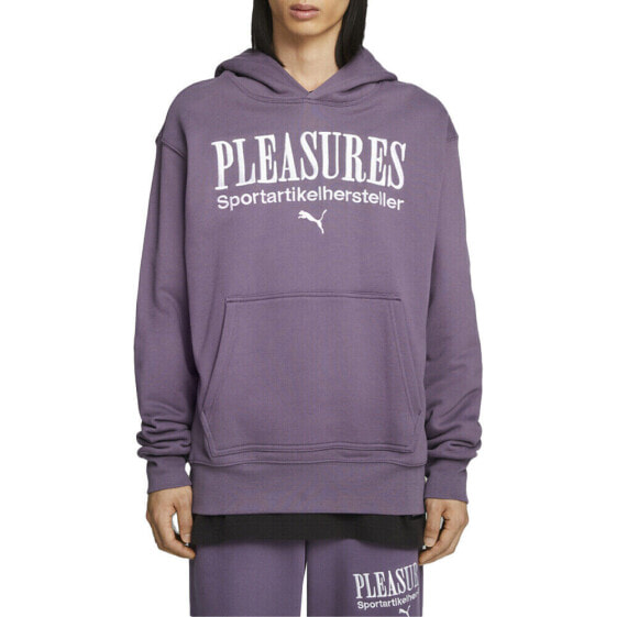 Puma X Pleasures Graphic Long Sleeve Hoodie Mens Purple Casual Outerwear 6208797