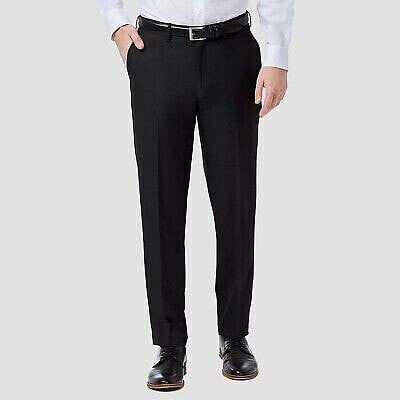Haggar Men's Premium Comfort Slim Fit Flat Front Pants - Black 30x30