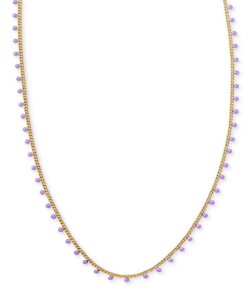 14k Gold-Plated Color Bead 19" Adjustable Strand Necklace