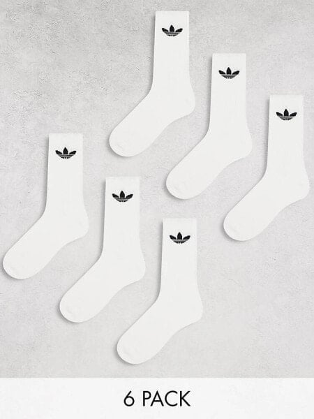 adidas Originals Trefoil 6-pack sock in white