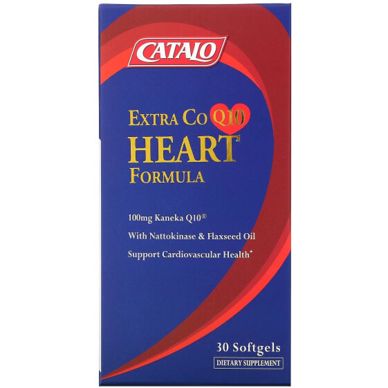 Витаминно-минеральный комплекс для сердца и сосудов Catalo Naturals Extra CoQ10 с наттокиназой и льняным маслом, 30 гелевых капсул