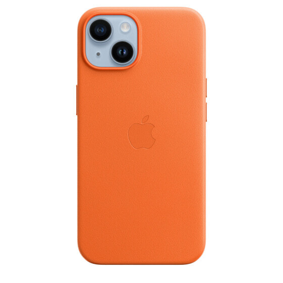 Apple iPhone 14 Leather Case with MagSafe - Orange, Cover, Apple, iPhone 14, 15.5 cm (6.1"), Orange