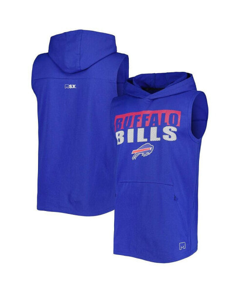 Men's Royal Buffalo Bills Relay Sleeveless Pullover Hoodie