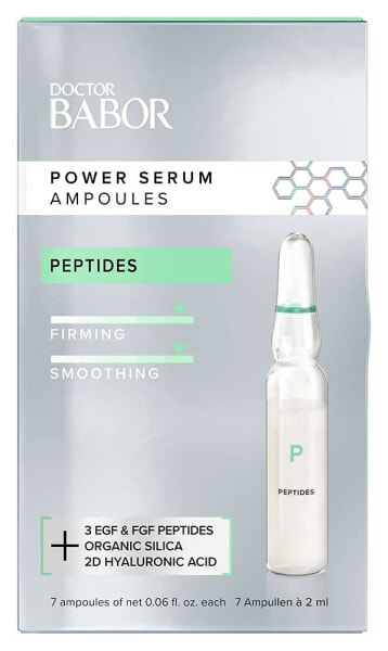 Doctor BABOR Power Serum Peptides, Face Ampoules Hyaluronic Acid + Peptides for Skin Regeneration, Smoother Skin, Vegan Formula, 7 x 2 ml