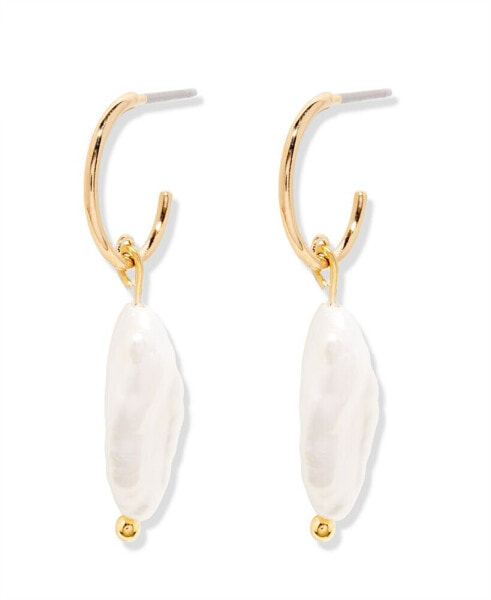 "14k Gold" Olive Biwa Pearl Earrings