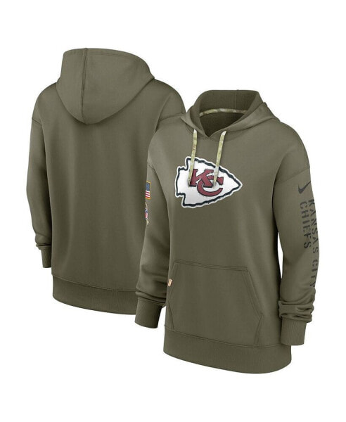 Women's Olive Kansas City Chiefs 2022 Salute to Service Performance Pullover Hoodie