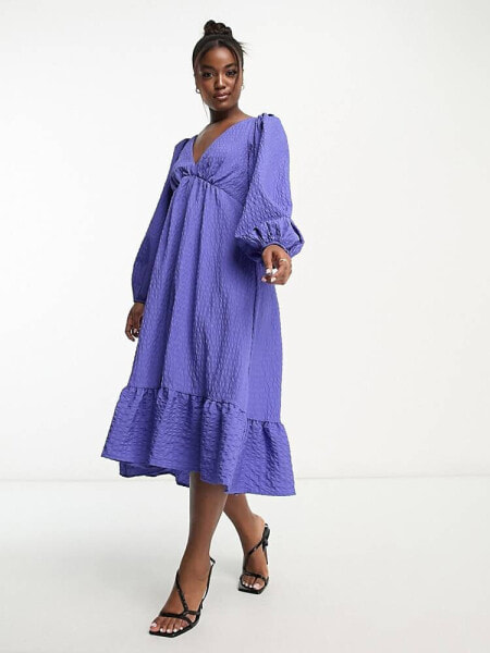 Nobody's Child Ammie midi dress in periwinkle blue