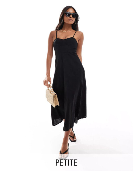 Nobody's Child Petite Pippem midi dress in black