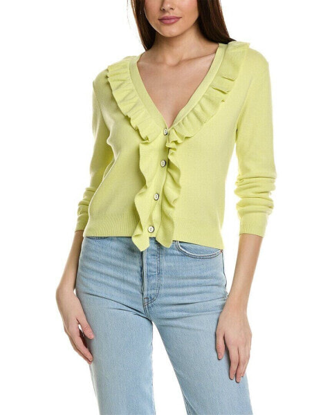 Wispr Frill Cardigan Women's Yellow M