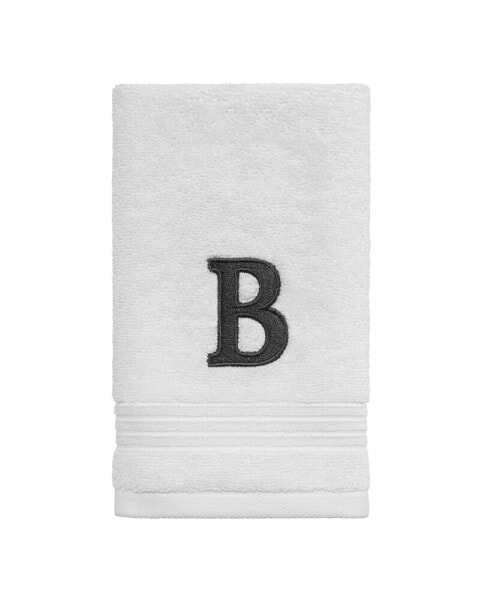 Block Monogram Initial Cotton Fingertip Towel, 11" x 18"