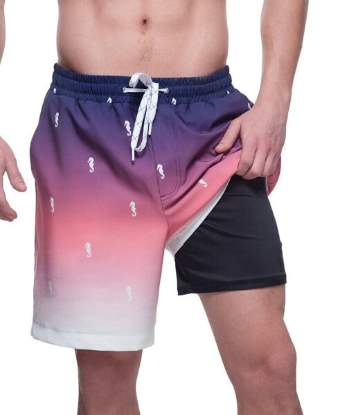 Плавки для мужчин Rokka & Rolla, Модель 7" Compression Liner Stretch Swim Trunks UPF 50+