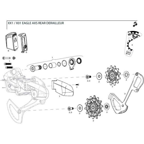 Запчасть для заднего переключателя SRAM Kit Clutch X01 Eagle Set