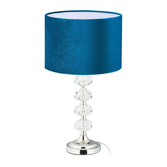 Настольная офисная лампа Relaxdays Таблица из кристаллов и бархата в синем цвете